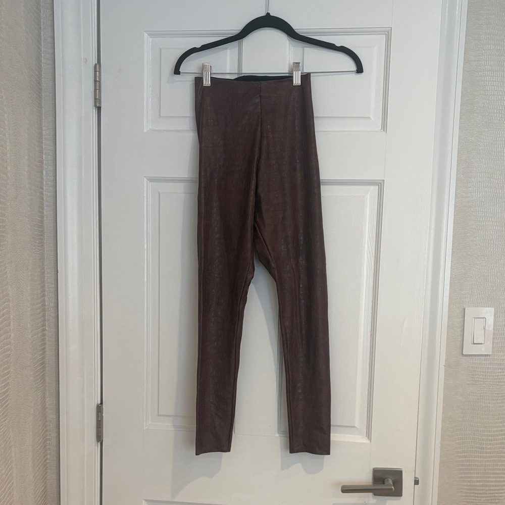 Commando Brown Croc Faux Leather Leggings